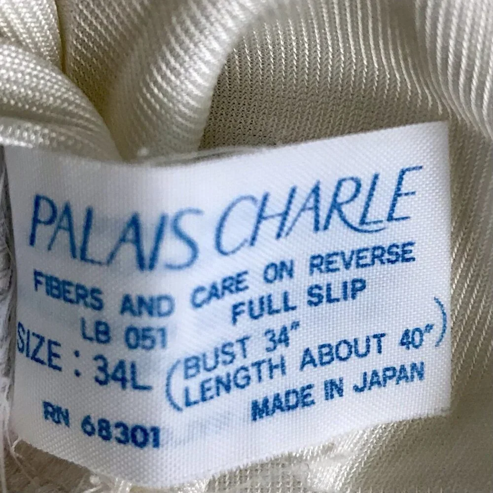 Vintage Palais Ivory Full Slip Dress Size‎ 34 Lace Lingerie